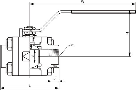 高溫高壓球閥結(jié)構(gòu)示意圖